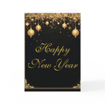 Elegant Zwart & Goud Gelukkig Nieuwjaar
