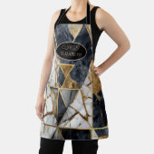 Elegant Zwart Goud Geometrisch Marmer Schort (Insitu)