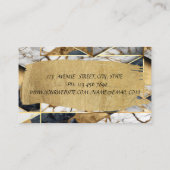 Elegant Zwart Goud Geometrisch Marmeren Borstelsla Visitekaartje (Achterkant)