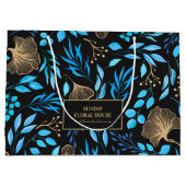 Elegant Zwart Goud Ginkgo Bloemen Bedrijf Groot Cadeauzakje (Achterkant)