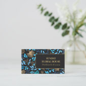 Elegant Zwart Goud Ginkgo Bloemen Vrouwelijk Visitekaartje (Staand voorkant)