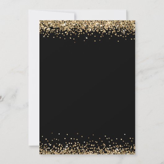 Elegant Zwart Goud Glitter 2024 Afstuderen Kaart (Achterkant)