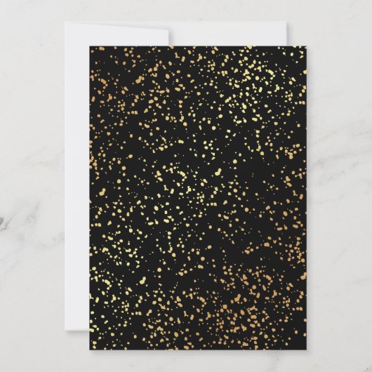 Elegant Zwart Goud Glitter 80ste Tachtig Verjaarda Kaart (Achterkant)