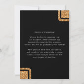 Elegant Zwart Goud Glitter Afstudeerder Foto Afstu Aankondiging (Achterkant)