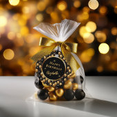 Elegant zwart goud glitter ballonnen patroon A021 Bedankjes Labels