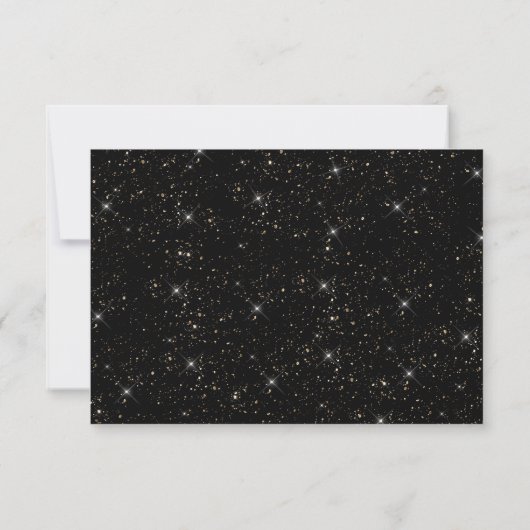 Elegant zwart goud glitter confetti bruidsmeisje kaart (Achterkant)
