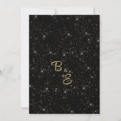 Elegant zwart goud glitter confetti Bruiloft Kaart (Achterkant)