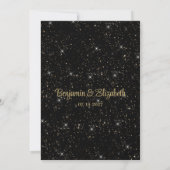 Elegant zwart goud glitter confetti RSVP Kaart (Achterkant)
