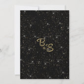Elegant zwart goud glitter confetti Save the Date Kaart (Achterkant)