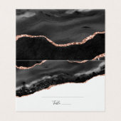 Elegant Zwart Goud Glitter Gevouwen Plaats Kaart (Buitenkant ongevouwen)