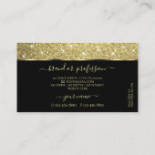 Elegant Zwart Goud Glitter Lichtgevende Sterren Fa Visitekaartje (Achterkant)