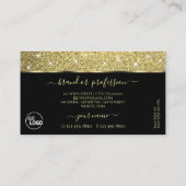 Elegant Zwart Goud Glitter Lichtgevende Sterren to Visitekaartje (Achterkant)