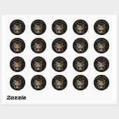 Elegant Zwart Goud Glitter Mardi Gras 2025 Ronde Sticker (Vel)