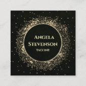Elegant Zwart Goud Glitter Visitekaartje (Voorkant)