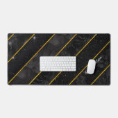 Elegant zwart goud glitterij geometrisch bureaumat (Keyboard & Muis)