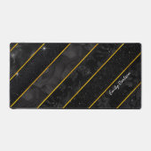 Elegant zwart goud glitterij geometrisch bureaumat (Voorkant)