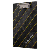 Elegant zwart goud glitterij geometrisch klembord (Links)