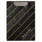 Elegant zwart goud glitterij geometrisch klembord (Voorkant)