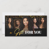 Elegant Zwart Goud Haar Salon Cadeaubon (Achterkant)