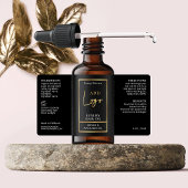 Elegant Zwart & Goud Haarolie Dropper Flessenetike Etiket
