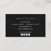 Elegant Zwart Goud Haarstylist Schaar Minimalist Visitekaartje (Achterkant)