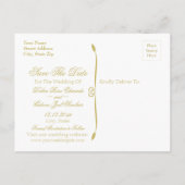 Elegant Zwart & Goud Hart Bloei Save the Date Aankondigingskaart (Achterkant)