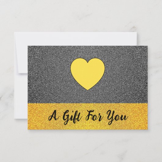 Elegant Zwart Goud Hart, Luxe Cadeaubon (Voorkant)