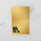 Elegant zwart goud hoge hak schoen dank u bedankkaart (Binnen)