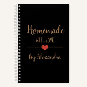 Elegant zwart goud Homemade met liefdesrecept Notitieboek