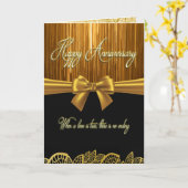 Elegant zwart & goud jubileum – "Liefde is waar" Kaart (Gele Bloem)