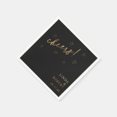 Elegant zwart goud juicht bruiloft vieringen servet (Hoek)