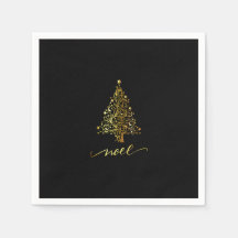 Elegant Zwart & Goud Kerstboom Noel