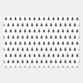 Elegant Zwart Goud Kerstboom Patroon Gift Inpakpapier Vel (Voorkant)