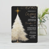 Elegant zwart & goud kerstfeest  kaart (Staand voorkant)