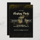 Elegant zwart goud kerstfeest kaart (Voorkant / Achterkant)