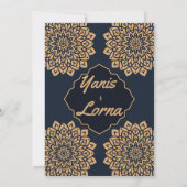 ELEGANT zwart GOUD KLASSIEKER MANDALA BRUILOFT INV Kaart (Achterkant)