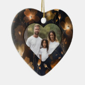 Elegant zwart goud koper terra cotta floral keramisch ornament (Rechts)