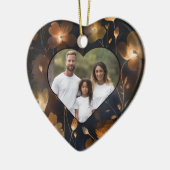 Elegant zwart goud koper terra cotta floral keramisch ornament (Links)