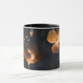 Elegant zwart goud koper terra cotta floral mok (Midden)