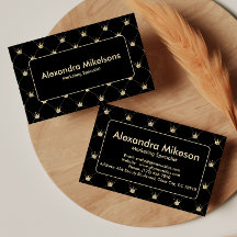 Elegant Zwart Goud Kroon Patroon Professioneel