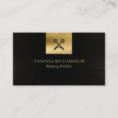 Elegant Zwart & Goud Kruispen Notaris QR Visitekaartje (Voorkant)