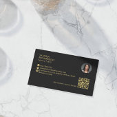 Elegant Zwart & Goud Kruispen Notaris QR Visitekaartje