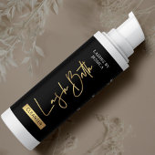 Elegant Zwart Goud Lash Bath Cleanser Foam Fles Rechthoekige Sticker