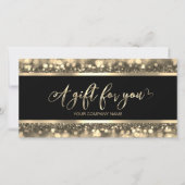 Elegant Zwart & Goud | Logo Cadeaubon (Voorkant)
