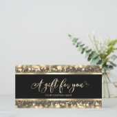 Elegant Zwart & Goud | Logo Cadeaubon (Staand voorkant)