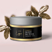 Elegant Zwart Goud Logo Cosmetische Jar Wrapper La Waterfles Etiket