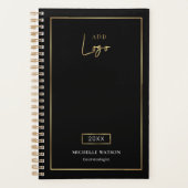 Elegant Zwart & Goud Logo Custom Business 2025 Planner (Voorkant)