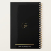 Elegant Zwart & Goud Logo Custom Business 2025 Planner (Achterkant)