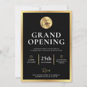 Elegant Zwart Goud Logo Nieuw Bedrijf Openingseven Kaart (Voorkant)