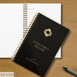 Elegant zwart goud Logo Planner<br><div class="desc">Blijf georganiseerd en verhoog uw merk met onze Elegant Black and Gold Planner, aanpasbaar met uw logo. Met een strakke zwarte hoes versierd met een verfijnd gouden diamanten embleem, combineert deze planner stijl en functionaliteit. Perfect voor het in kaart brengen van uw planning, het bijhouden van doelen of het beheren...</div>